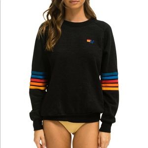 NWT Rainbow Stitch Sleeve Crew Sweatshirt Large